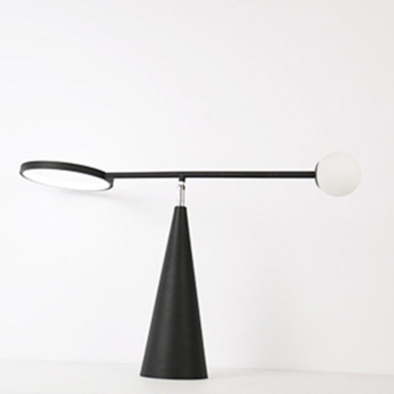 Contemporary Scandinavian Cone Metal Glass Silicone LED Table Lamp For Bedroom
