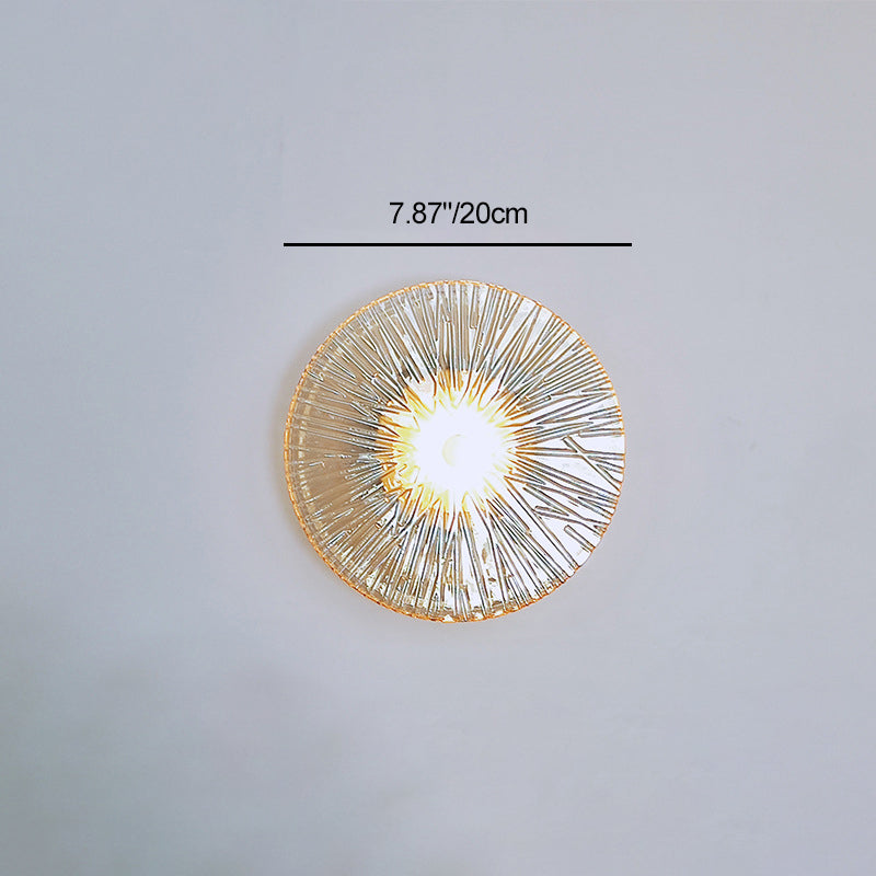 Modern Luxury Round Metal Glass LED Wall Sconce Lamp For Living Room
