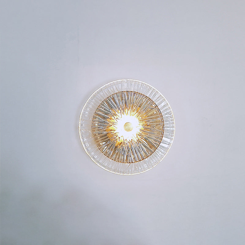 Modern Luxury Round Metal Glass LED Wall Sconce Lamp For Living Room