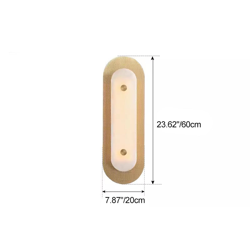 Modern Luxury Oval Copper Marble 1-Light Wall Sconce Lamp For Living Room