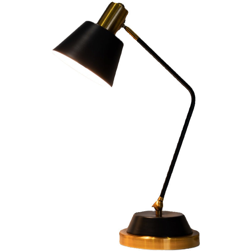 Contemporary Nordic Frustum Cone Metal 1-Light Table Lamp For Bedroom