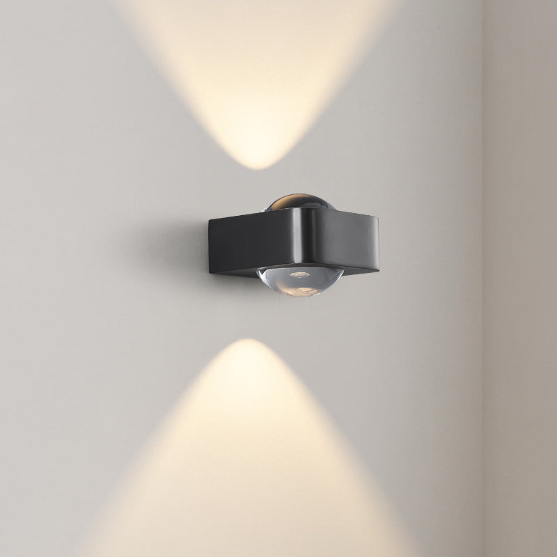 Contemporary Scandinavian Spherical Stainless Steel Glass LED Wall Sconce Lamp For Living Room