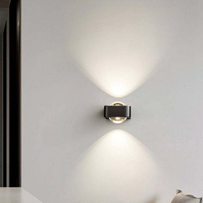 Contemporary Scandinavian Spherical Stainless Steel Glass LED Wall Sconce Lamp For Living Room