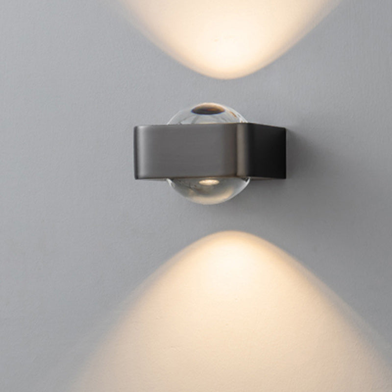 Contemporary Scandinavian Spherical Stainless Steel Glass LED Wall Sconce Lamp For Living Room
