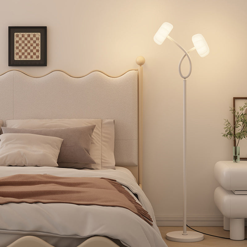 Contemporary Scandinavian Flower Iron Plastic LED Standing Floor Lamp For Living Room