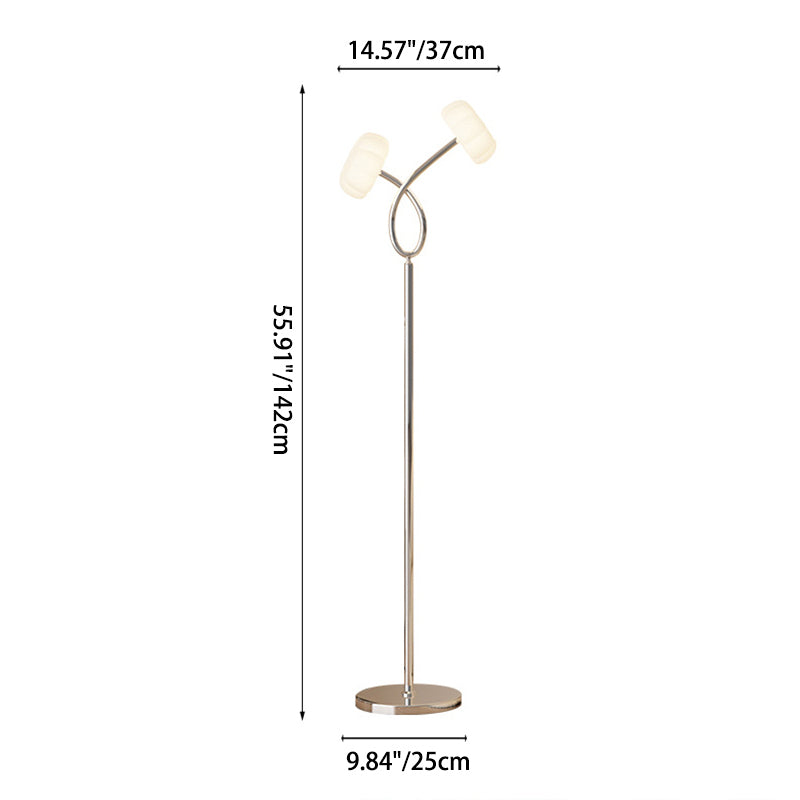 Contemporary Scandinavian Flower Iron Plastic LED Standing Floor Lamp For Living Room