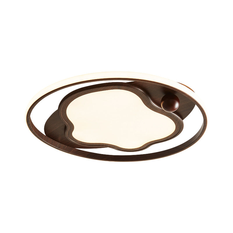 Traditional Vintage Round Iron Acrylic LED Flush Mount Ceiling Light For Bedroom