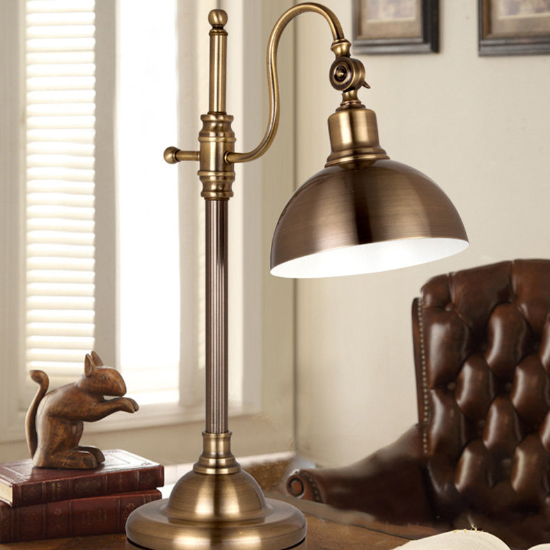 Contemporary Industrial Dome Iron 1-Light Table Lamp For Bedroom
