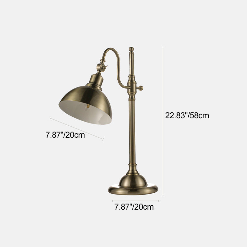 Contemporary Industrial Dome Iron 1-Light Table Lamp For Bedroom