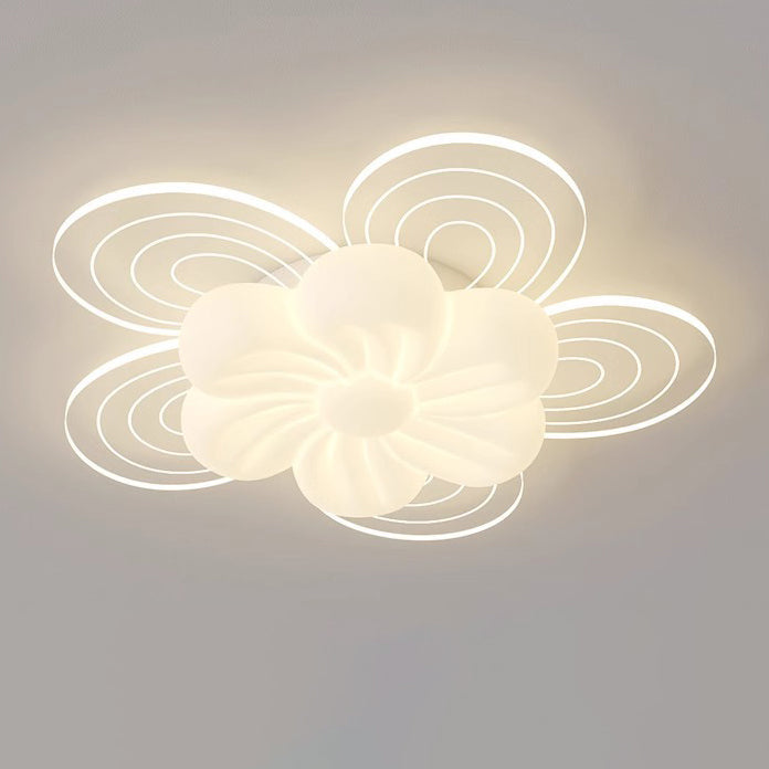 Modern Simplicity Flower Metal Acrylic LED Semi-Flush Mount Ceiling Light For Bedroom