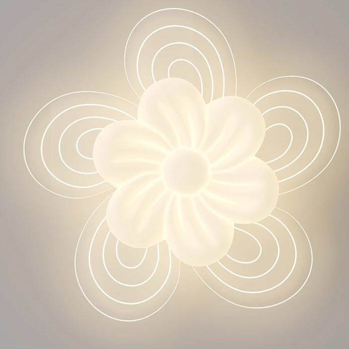 Modern Simplicity Flower Metal Acrylic LED Semi-Flush Mount Ceiling Light For Bedroom