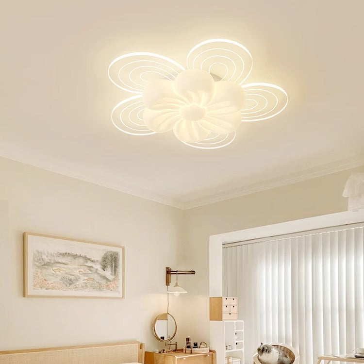 Modern Simplicity Flower Metal Acrylic LED Semi-Flush Mount Ceiling Light For Bedroom