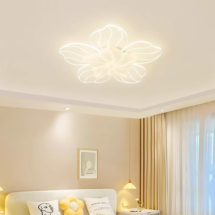 Modern Simplicity Flower Metal Acrylic LED Semi-Flush Mount Ceiling Light For Bedroom