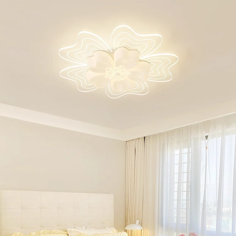 Modern Simplicity Flower Metal Acrylic LED Semi-Flush Mount Ceiling Light For Bedroom