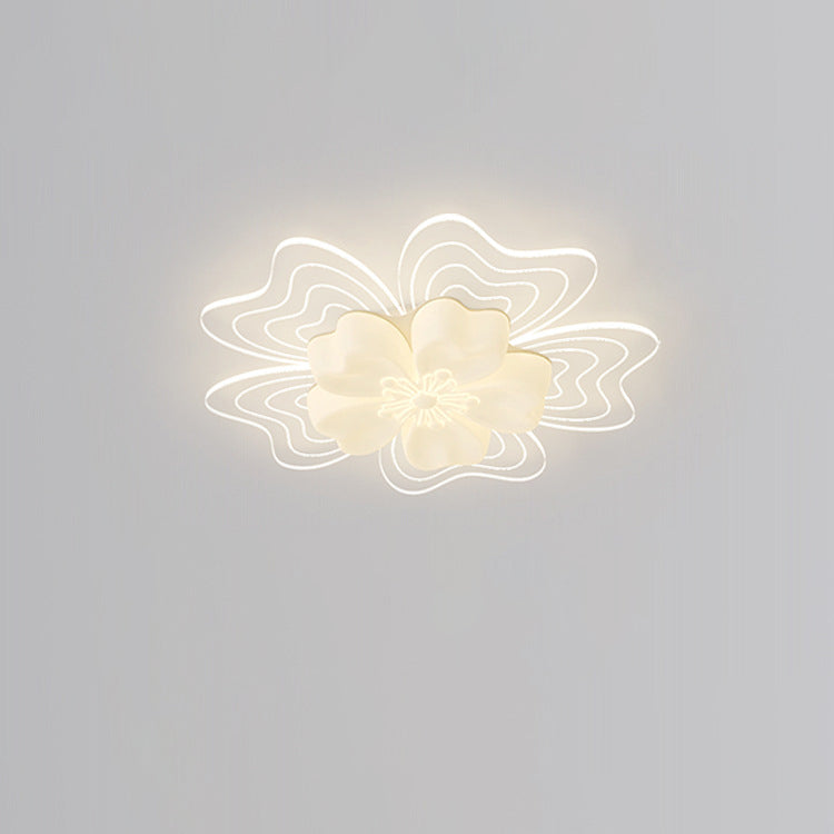 Modern Simplicity Flower Metal Acrylic LED Semi-Flush Mount Ceiling Light For Bedroom