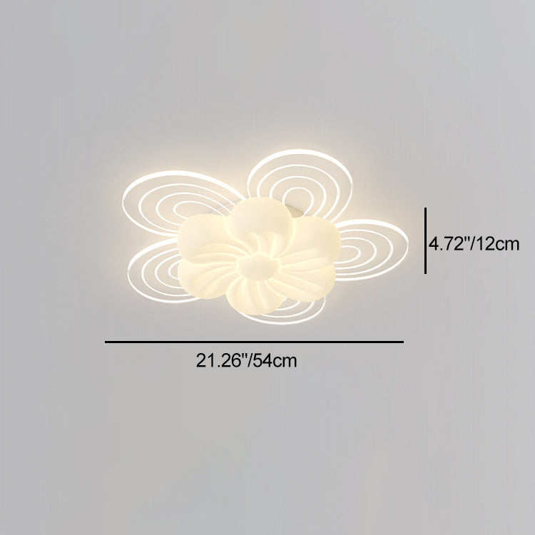 Modern Simplicity Flower Metal Acrylic LED Semi-Flush Mount Ceiling Light For Bedroom