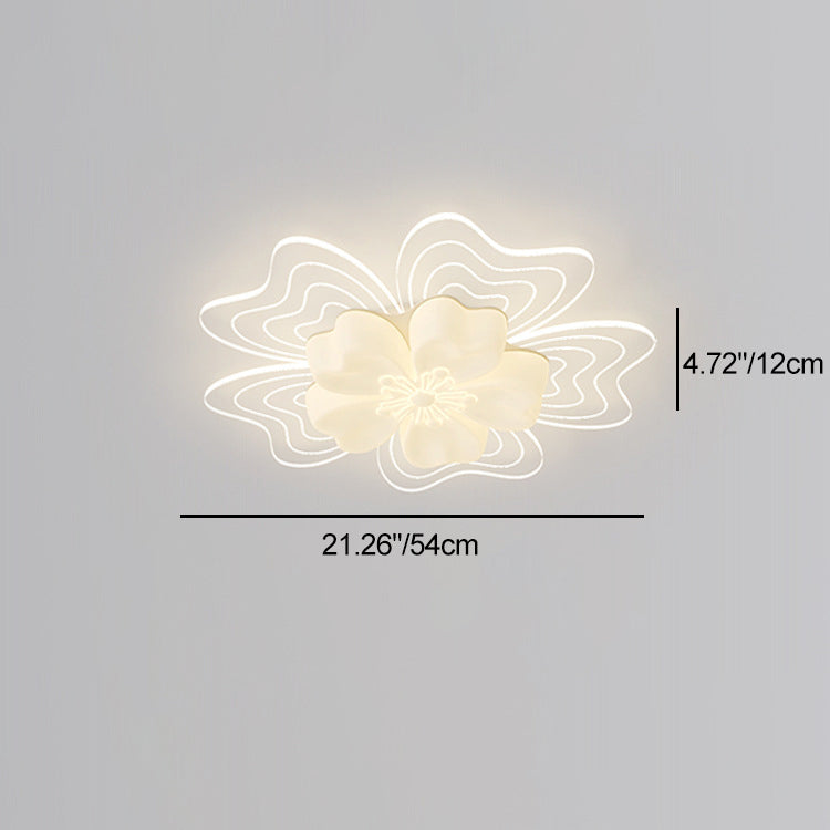 Modern Simplicity Flower Metal Acrylic LED Semi-Flush Mount Ceiling Light For Bedroom