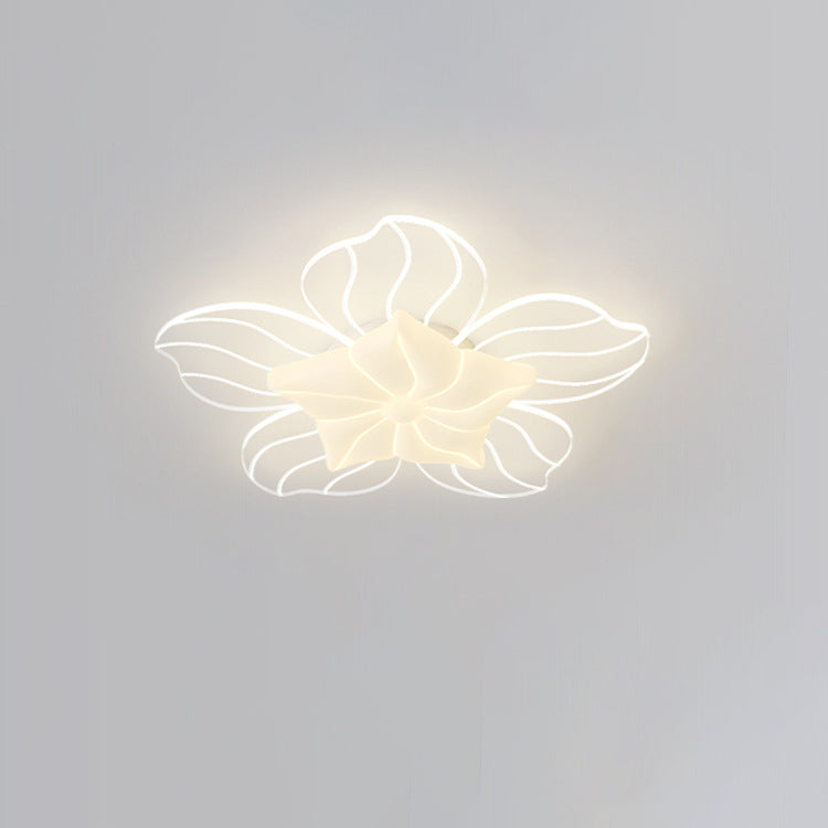 Modern Simplicity Flower Metal Acrylic LED Semi-Flush Mount Ceiling Light For Bedroom