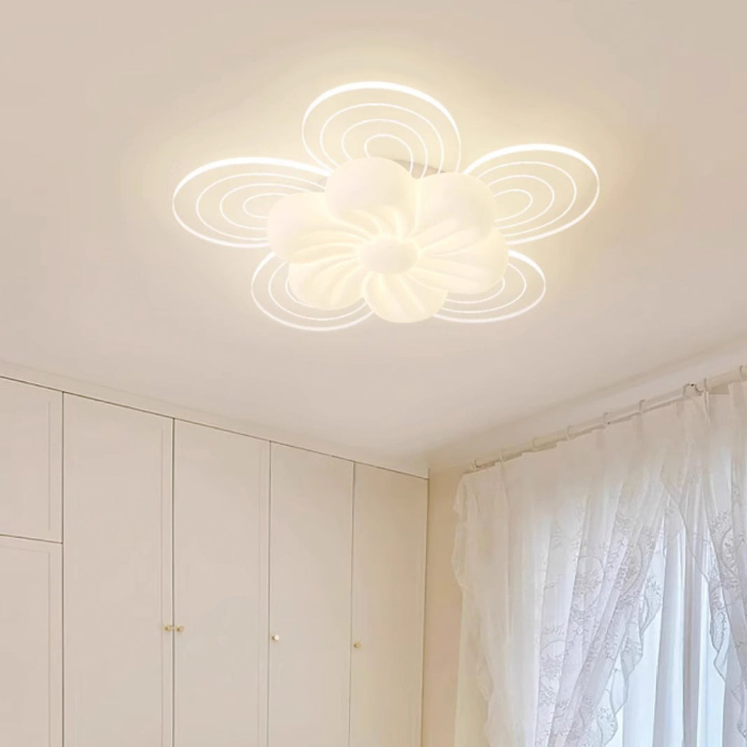Modern Simplicity Flower Metal Acrylic LED Semi-Flush Mount Ceiling Light For Bedroom