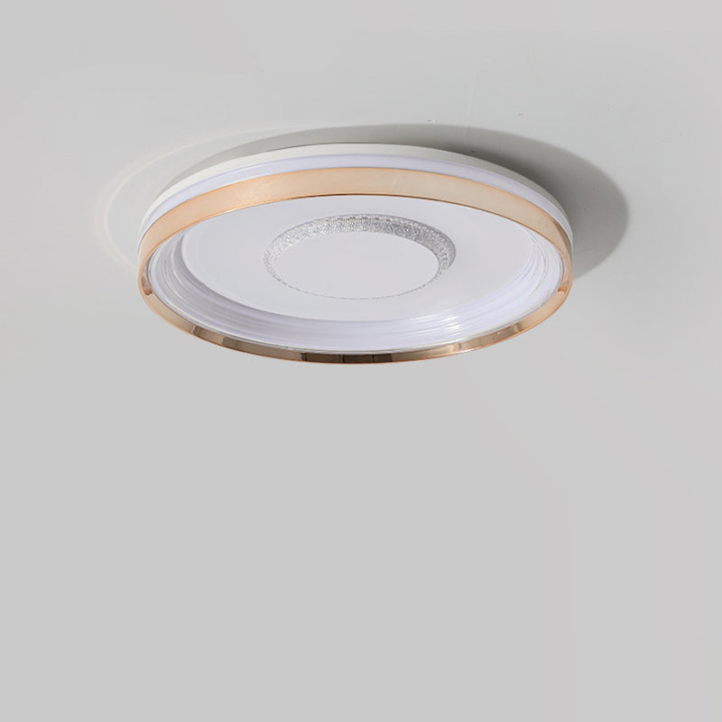 Modern Luxury Round Metal Acrylic LED Flush Mount Ceiling Light For Bedroom