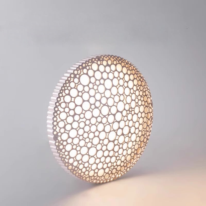Contemporary Creative Honeycomb Round Iron Acrylic LED Flush Mount Ceiling Light For Bedroom