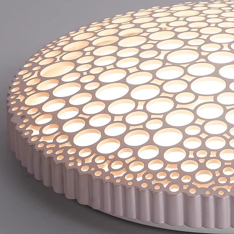 Contemporary Creative Honeycomb Round Iron Acrylic LED Flush Mount Ceiling Light For Bedroom