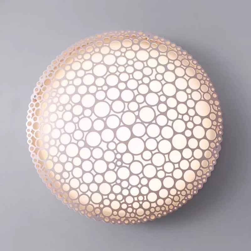 Contemporary Creative Honeycomb Round Iron Acrylic LED Flush Mount Ceiling Light For Bedroom