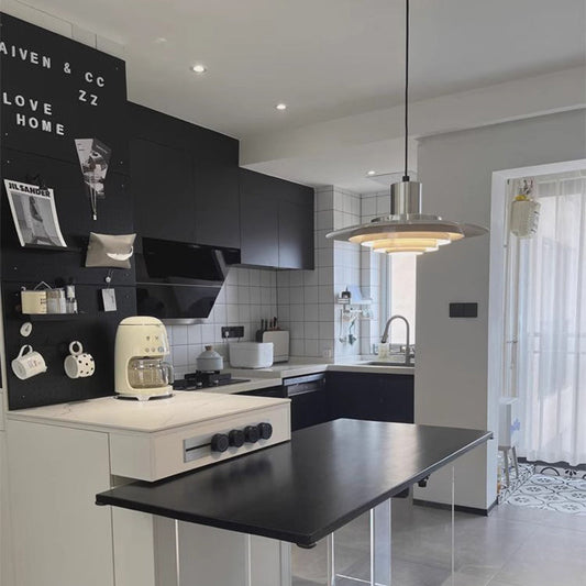 現代的なスカンジナビアの丸型フライングソーサーアルミ1灯ペンダントライトリビングルーム用