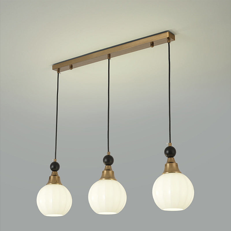 ثريا جزيرة معاصرة بتصميم ريترو من الخشب الصلب والحديد والزجاج بثلاثة مصابيح لغرفة المعيشة