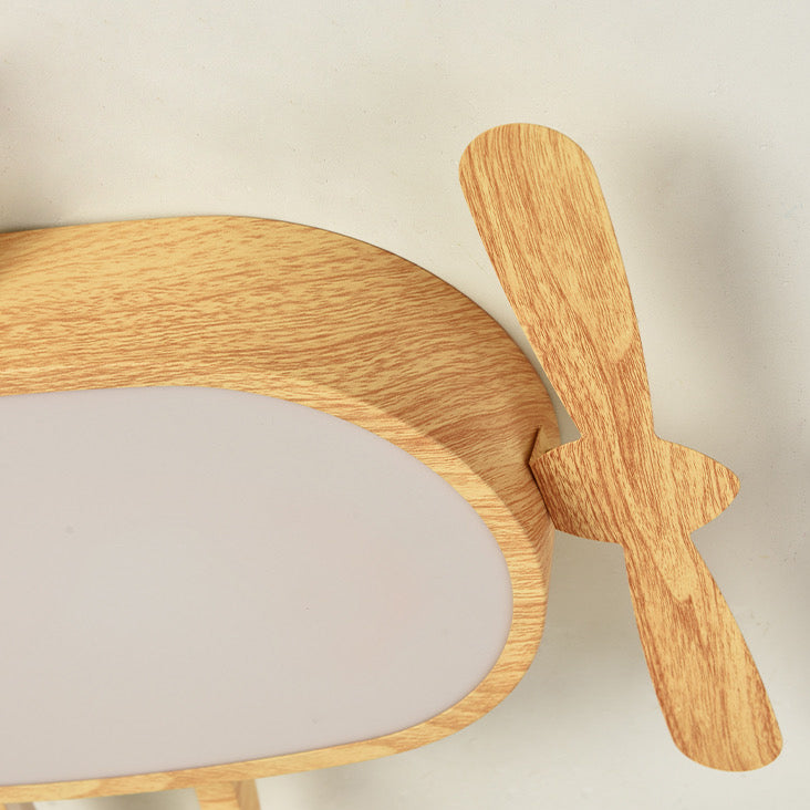 Modern Eclectic Kids Cartoon Airplane Iron Acrylic LED Flush Mount Ceiling Light For Bedroom