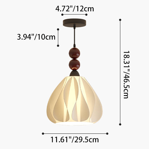 Modern Eclectic Petal Iron PLA 1-Light Pendant For Bedroom