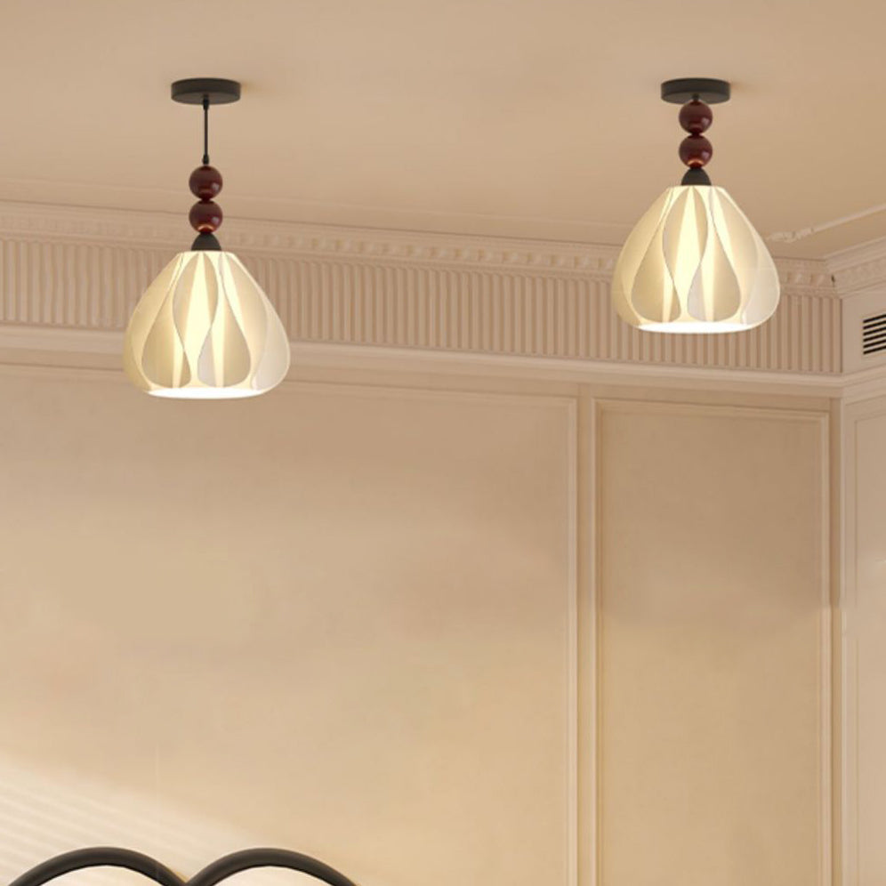 Modern Eclectic Petal Iron PLA 1-Light Pendant For Bedroom