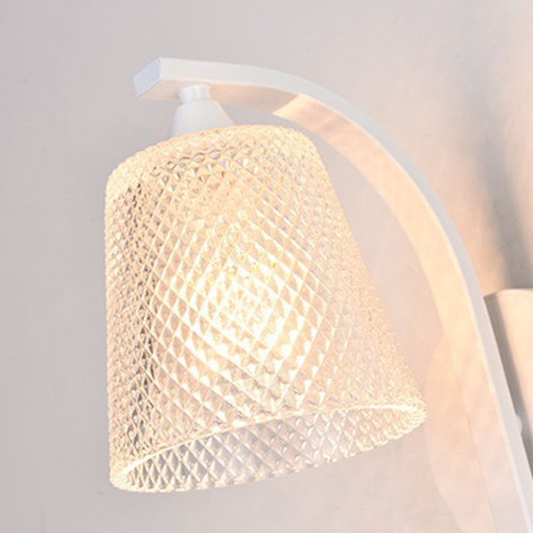 Modern Minimalist Cylinder Iron Glass 1-Light Wall Sconce Lamp For Bedroom