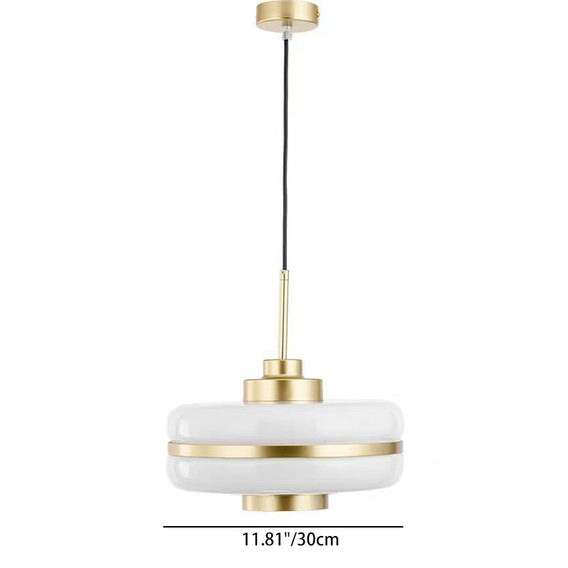 Modern Transitional Cylinder Iron Glass 1-Light Pendant Light For Living Room