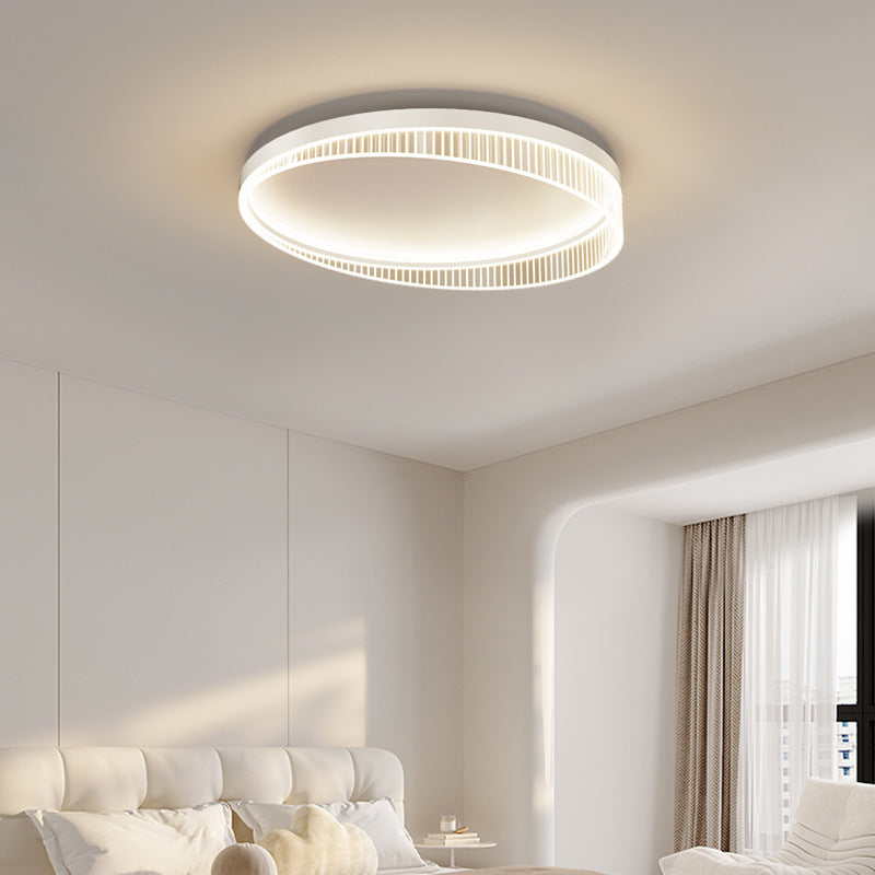 Modern Luxury Round Iron Acrylic LED Flush-Mount Ceiling Light For Bedroom