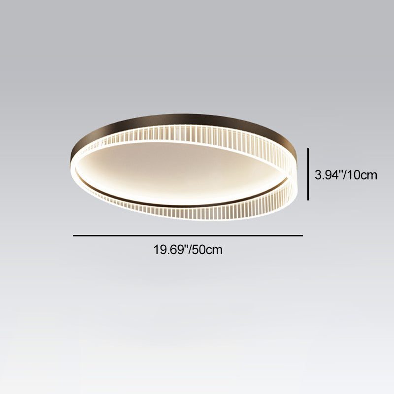 Modern Luxury Round Iron Acrylic LED Flush-Mount Ceiling Light For Bedroom