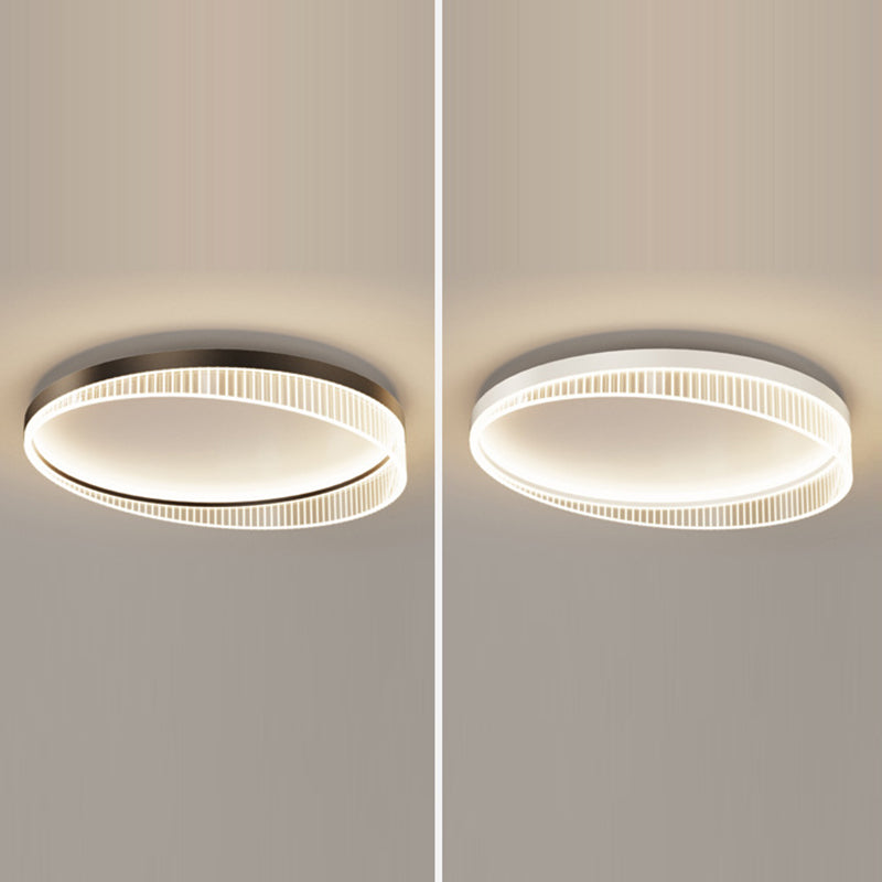 Modern Luxury Round Iron Acrylic LED Flush-Mount Ceiling Light For Bedroom