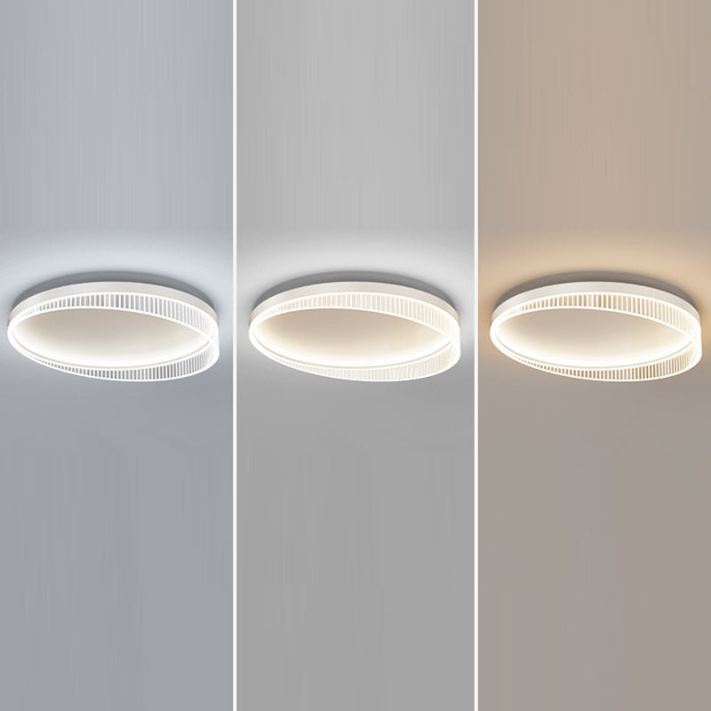 Modern Luxury Round Iron Acrylic LED Flush-Mount Ceiling Light For Bedroom