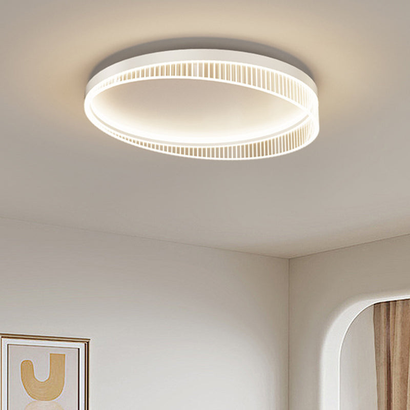 Modern Luxury Round Iron Acrylic LED Flush-Mount Ceiling Light For Bedroom