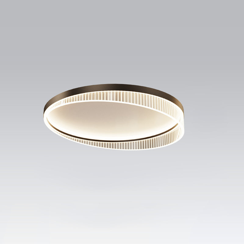 Modern Luxury Round Iron Acrylic LED Flush-Mount Ceiling Light For Bedroom