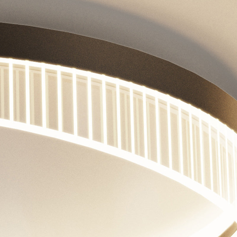 Modern Luxury Round Iron Acrylic LED Flush-Mount Ceiling Light For Bedroom
