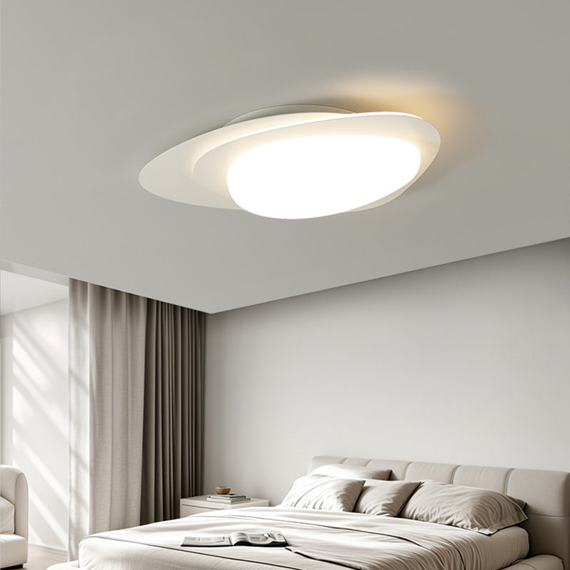 مصباح سقف LED بتصميم بيضاوي من الحديد البولي إيثيلين بتصميم عصري بسيط لغرفة النوم