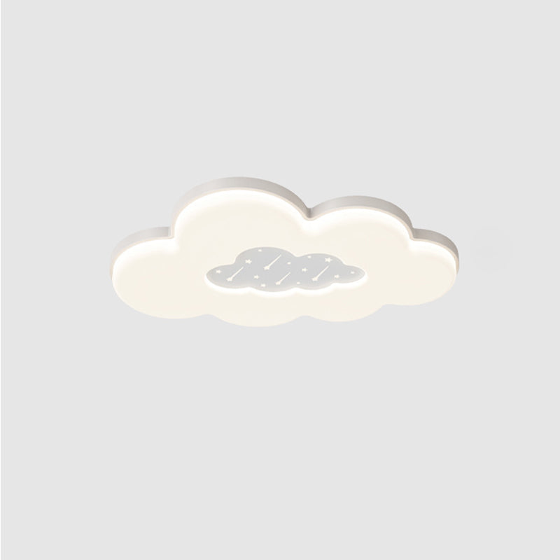 Contemporary Creative Clouds Iron Acrylic LED Flush Mount Ceiling Light For Bedroom