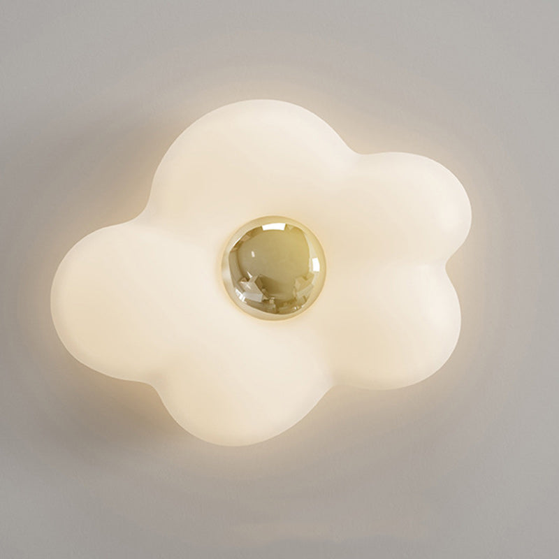 Modern Art Deco Flower Iron Acrylic LED Flush Mount Ceiling Light For Bedroom
