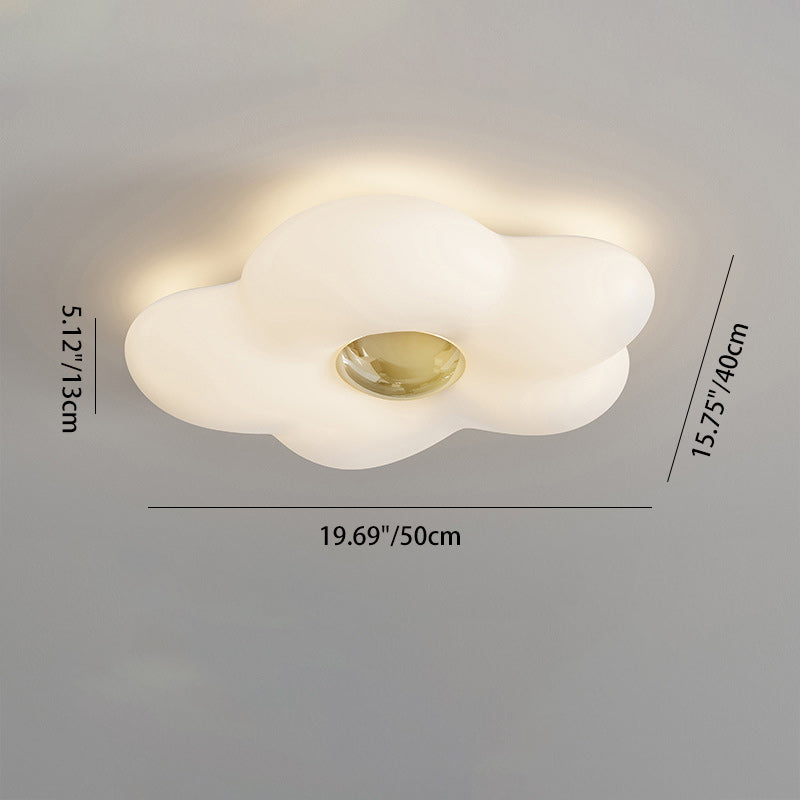 Modern Art Deco Flower Iron Acrylic LED Flush Mount Ceiling Light For Bedroom