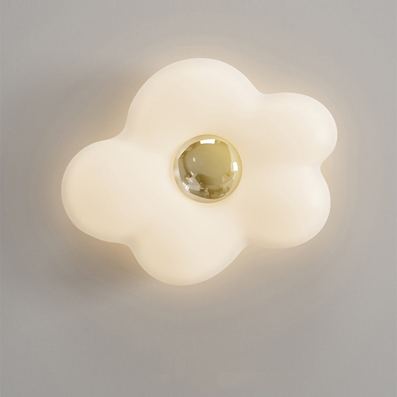 Modern Art Deco Flower Iron Acrylic LED Flush Mount Ceiling Light For Bedroom