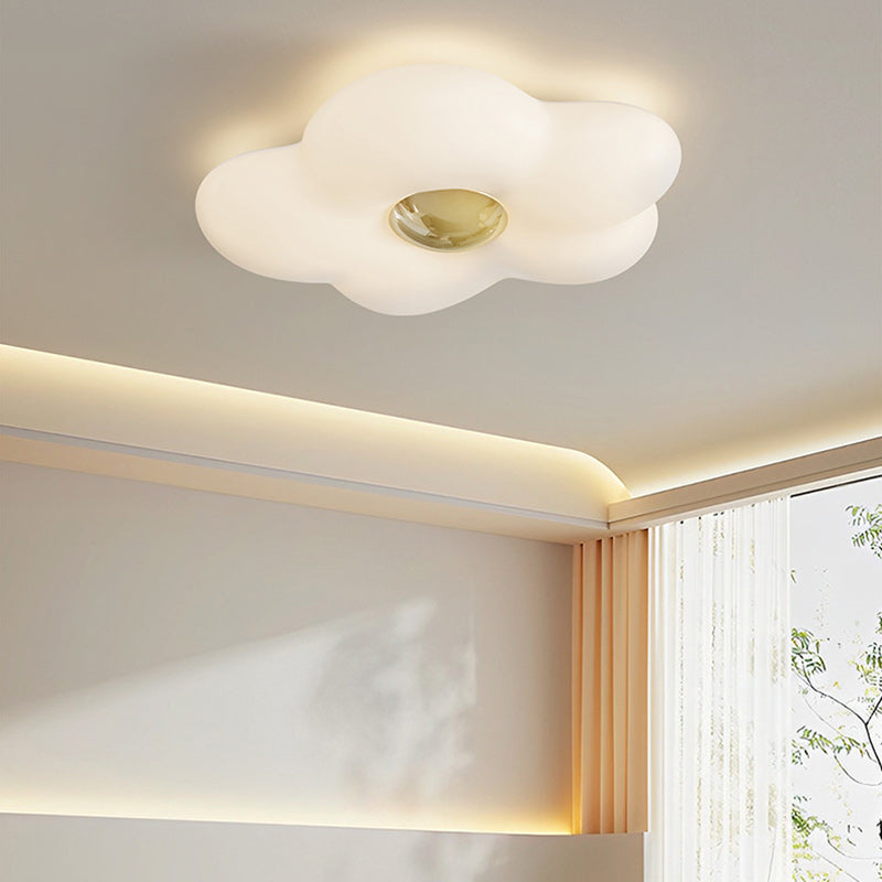 Modern Art Deco Flower Iron Acrylic LED Flush Mount Ceiling Light For Bedroom