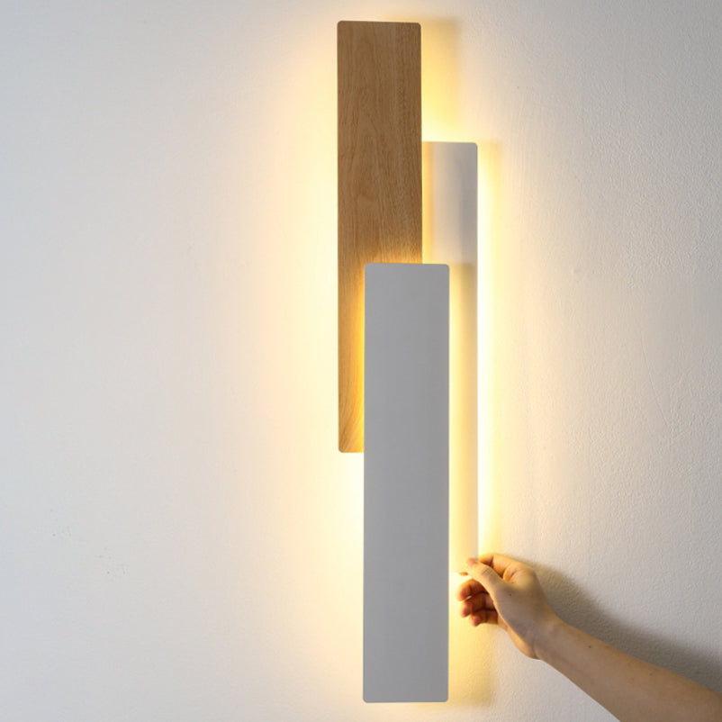 Modern Minimalist Multilayer Rectangular Iron LED Wall Sconce Lamp For Living Room