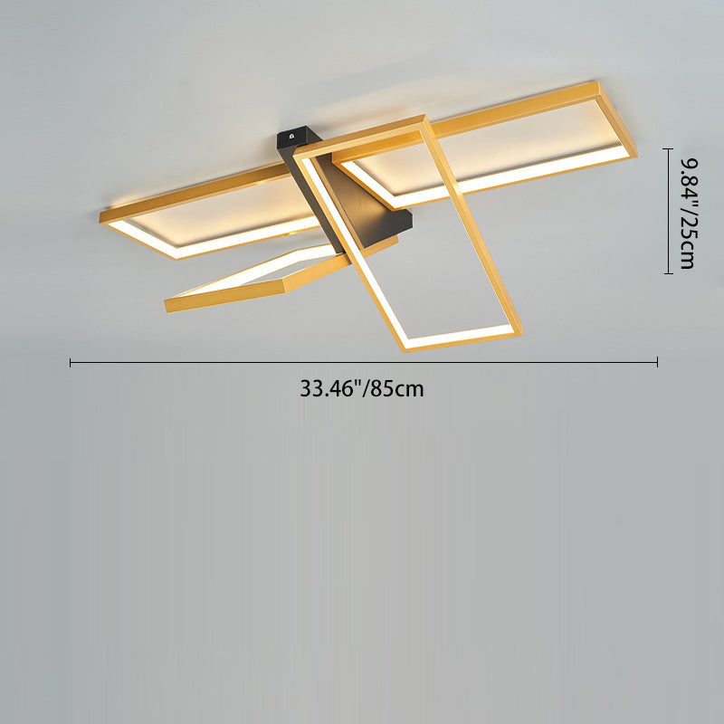 مصباح سقف LED شبه مسطح بإطار مستطيل من الألومنيوم والسيليكون بتصميم عصري لغرفة النوم