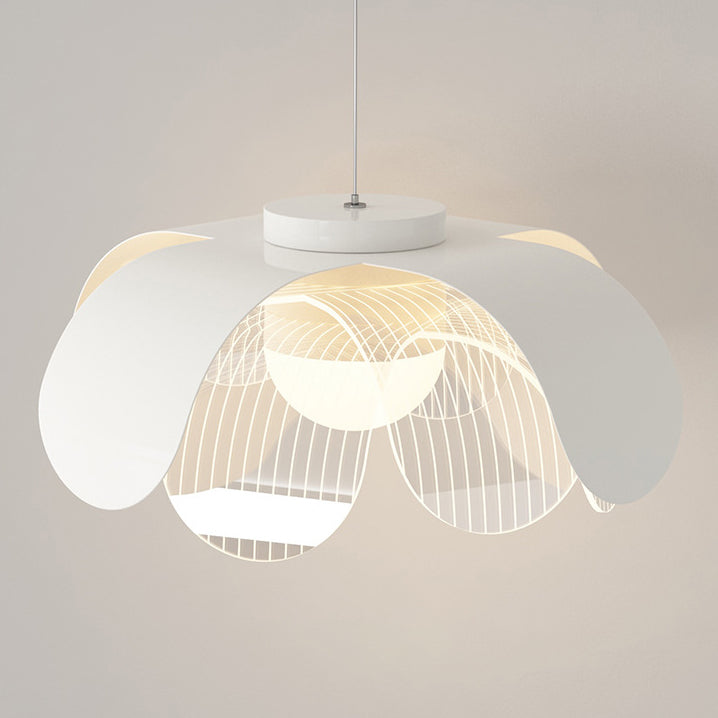 Modern Eclectic Flower Iron Acrylic LED Pendant Light For Living Room